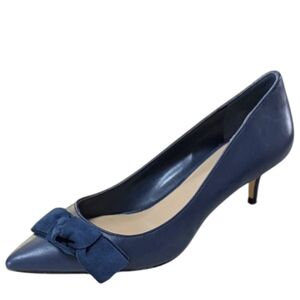 Lord And Taylor, Light Navy Blue Leather And Suede Kitten Heels. 7.5